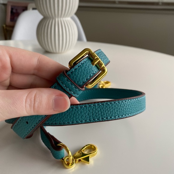 Vegan Leather Adjustable Turquoise Bag Strap - Picture 2 of 10